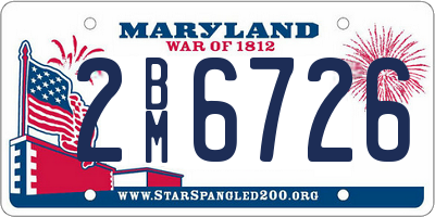 MD license plate 2BM6726