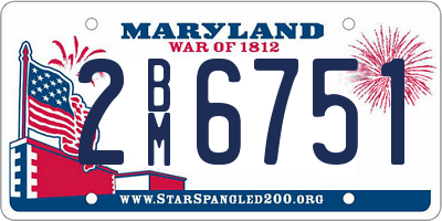 MD license plate 2BM6751