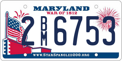 MD license plate 2BM6753