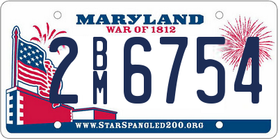MD license plate 2BM6754