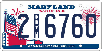 MD license plate 2BM6760