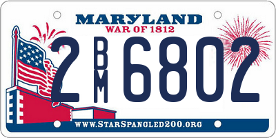 MD license plate 2BM6802