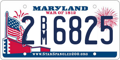 MD license plate 2BM6825