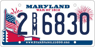 MD license plate 2BM6830