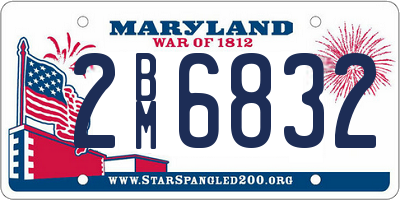 MD license plate 2BM6832