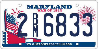 MD license plate 2BM6833