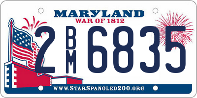 MD license plate 2BM6835