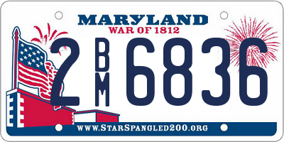 MD license plate 2BM6836