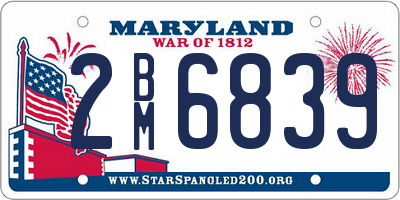 MD license plate 2BM6839