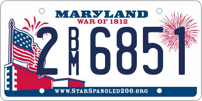 MD license plate 2BM6851