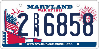 MD license plate 2BM6858