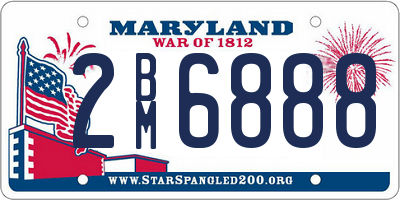 MD license plate 2BM6888