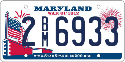 MD license plate 2BM6933