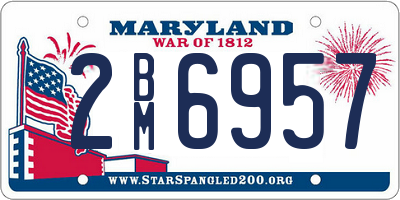 MD license plate 2BM6957