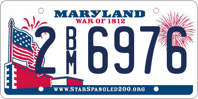 MD license plate 2BM6976