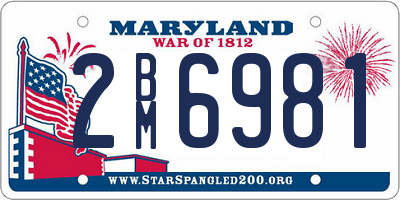 MD license plate 2BM6981