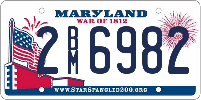 MD license plate 2BM6982