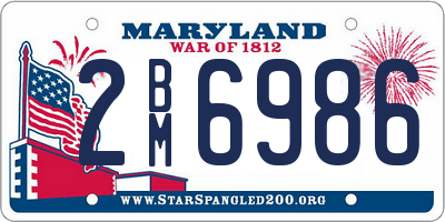 MD license plate 2BM6986