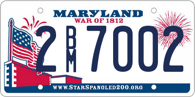 MD license plate 2BM7002