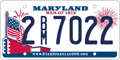 MD license plate 2BM7022
