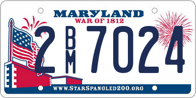 MD license plate 2BM7024
