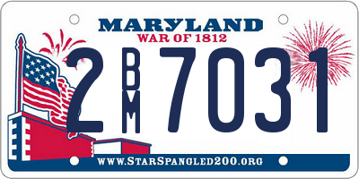 MD license plate 2BM7031