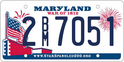 MD license plate 2BM7051