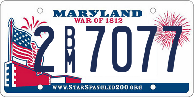 MD license plate 2BM7077