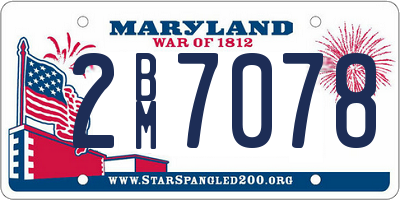 MD license plate 2BM7078