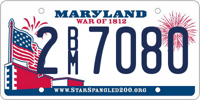 MD license plate 2BM7080