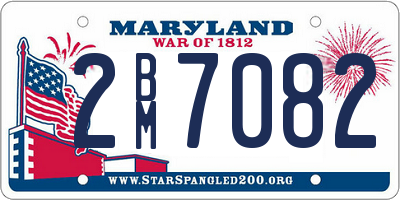 MD license plate 2BM7082