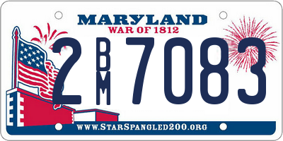 MD license plate 2BM7083