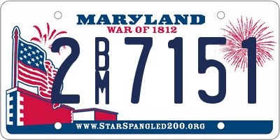 MD license plate 2BM7151