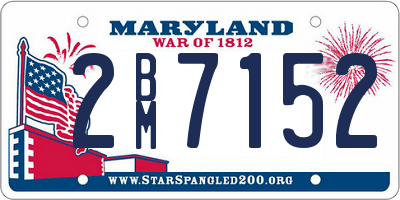 MD license plate 2BM7152