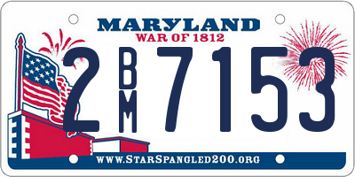 MD license plate 2BM7153