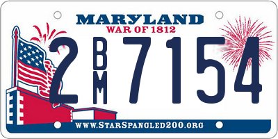 MD license plate 2BM7154
