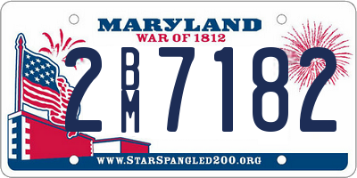 MD license plate 2BM7182