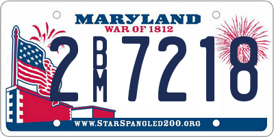 MD license plate 2BM7218