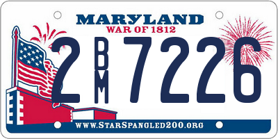 MD license plate 2BM7226