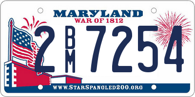 MD license plate 2BM7254