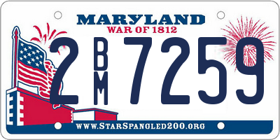 MD license plate 2BM7259