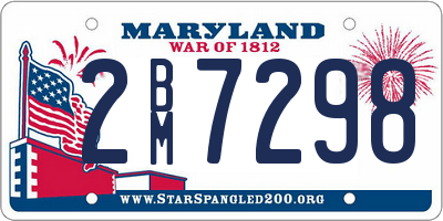 MD license plate 2BM7298
