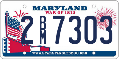 MD license plate 2BM7303