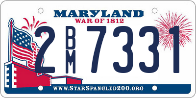 MD license plate 2BM7331