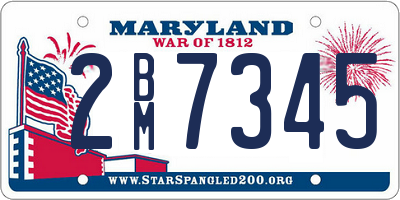 MD license plate 2BM7345