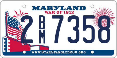 MD license plate 2BM7358