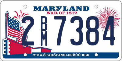 MD license plate 2BM7384