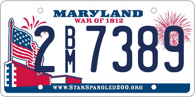 MD license plate 2BM7389