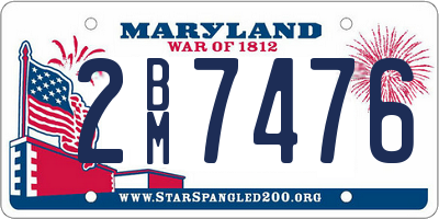 MD license plate 2BM7476