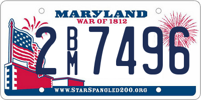 MD license plate 2BM7496